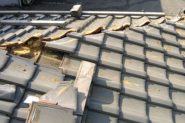 破損した瓦
